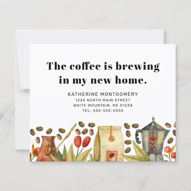 Coffee Brewing Quote Budget Moving Announcement (Front)