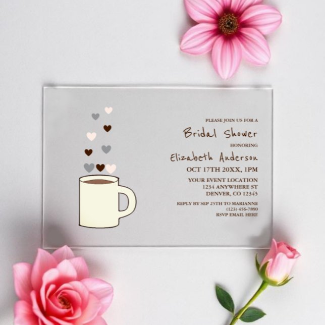 Coffee Bridal Shower Acrylic Invitations (Creator Uploaded)