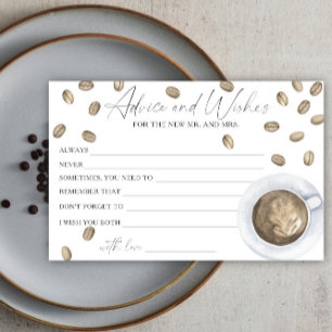 Coffee Bridal Shower Advice and Wishes Stationery