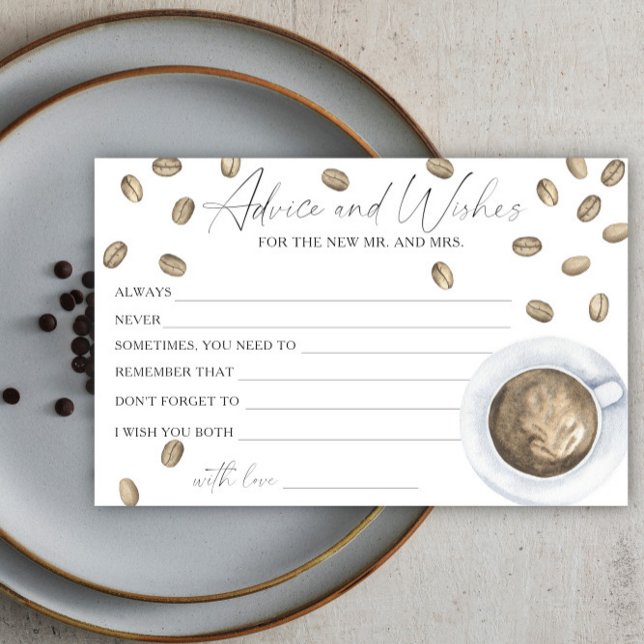Coffee Bridal Shower Advice and Wishes Stationery (Creator Uploaded)