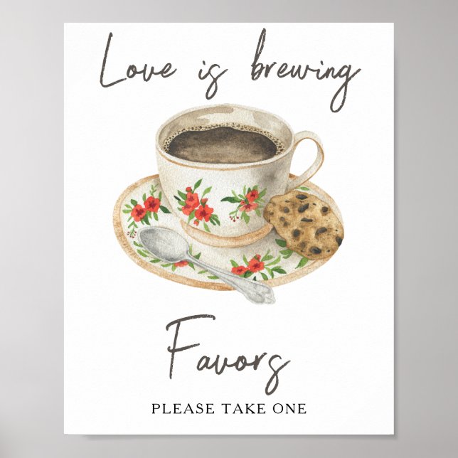 Coffee bridal shower Favours please take one  Poster (Front)