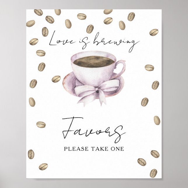 Coffee bridal shower Favours please take one  Poster (Front)
