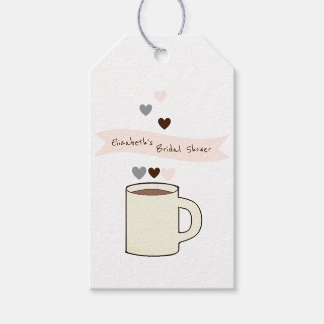 Coffee Bridal Shower Gift Tags (Front)