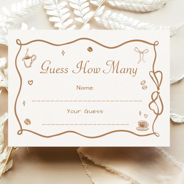 Coffee Bridal Shower Guess How Many Enclosure Card (Creator Uploaded)