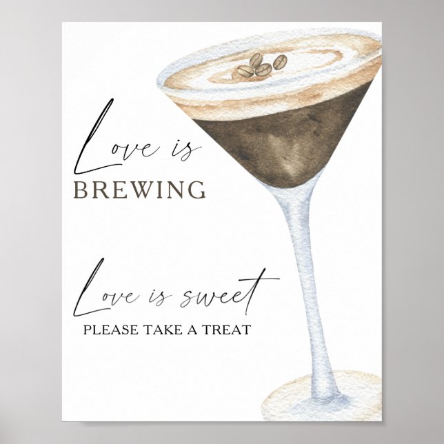 Coffee bridal shower Love is sweet take a treat Poster (Front)