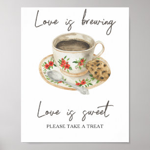 coffee bridal shower Love is sweet take a treat Poster