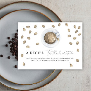 Coffee bridal shower Recipe for the bride to be Enclosure Card