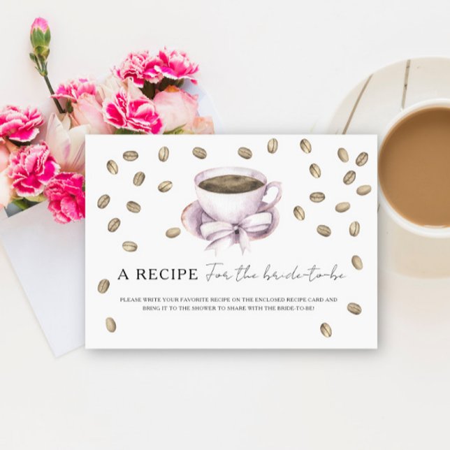 Coffee bridal shower Recipe for the bride to be Enclosure Card (Creator Uploaded)