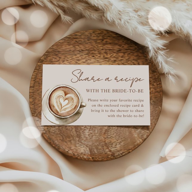 Coffee Bridal Shower Recipe Request Enclosure Card (Creator Uploaded)