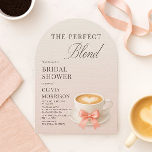 Coffee Bridal Shower The Perfect Blend Coquette Invitation