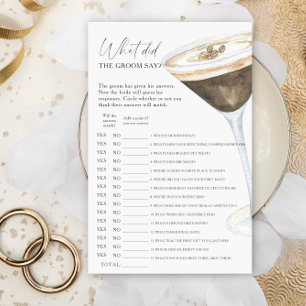Coffee bridal shower What did the groom say game