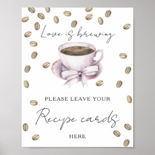 Coffee bridal shower Your recipe card here Poster