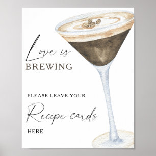 Coffee bridal shower Your recipe card here Poster