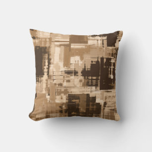 Coffee Brown Abstract Trendy Cushion