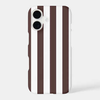 Coffee Brown and White Vertical Stripes