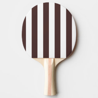 Coffee Brown and White Vertical Stripes Ping Pong Paddle