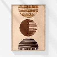 Coffee Brown Beige Abstract Boho Wall Art Poster