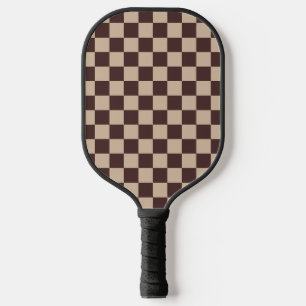 Coffee Brown Chequerboard Pickleball Paddle