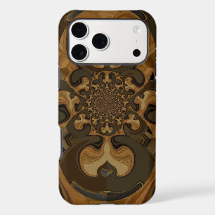 Coffee Brown Fluid Kaleidoscope Art Print