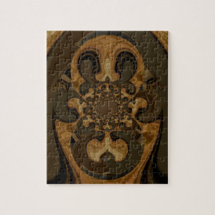 Coffee Brown Fluid Kaleidoscope Art Print Jigsaw Puzzle