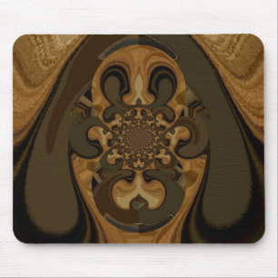 Coffee Brown Fluid Kaleidoscope Art Print Mouse Pad