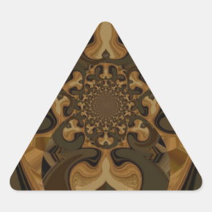 Coffee Brown Fluid Kaleidoscope Art Print Triangle Sticker