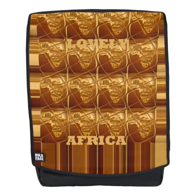 Coffee Brown Lovely Africa Continent map design Backpack (Front)