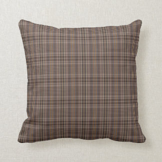 Coffee Brown Plaid Pattern Cushion