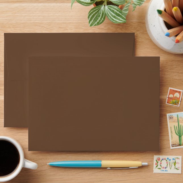 Coffee Brown Solid Colour  Envelope (Desk)