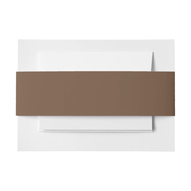 Coffee Brown Solid Colour  Invitation Belly Band (Front Example)