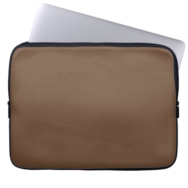 Coffee Brown Solid Colour  Laptop Sleeve (Front)