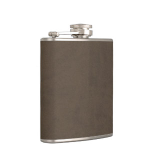 Coffee Brown Velvet Personalised Home Casino Hip Flask
