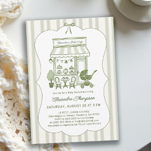 Coffee Brunch Bebe Brewing Neutral Baby Shower Invitation