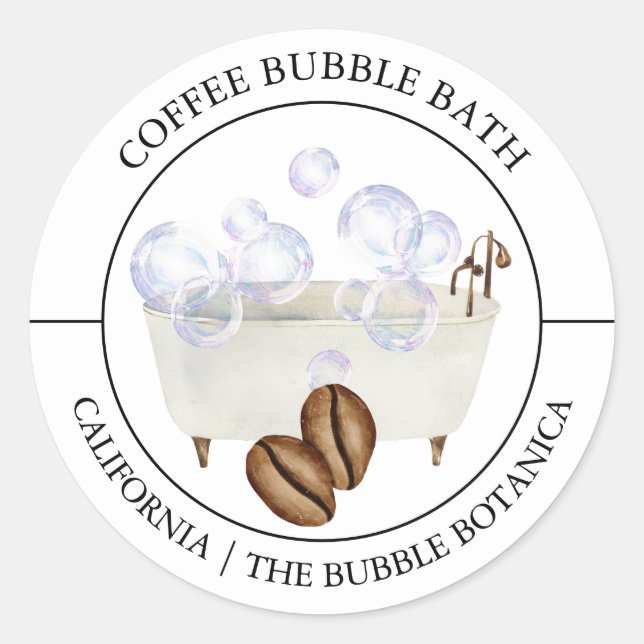 Coffee Bubble Bath label (Front)