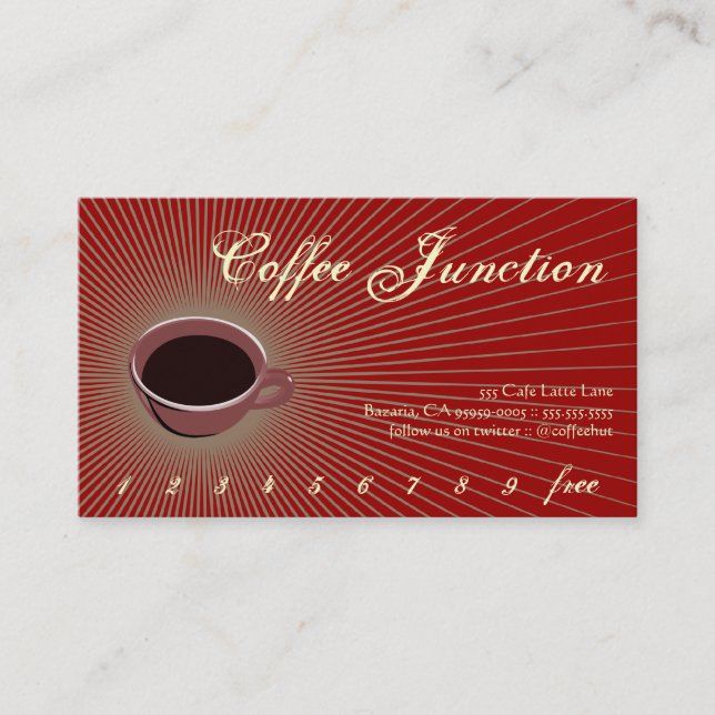 Coffee Burst Drink Punch / Loyalty Card (Front)