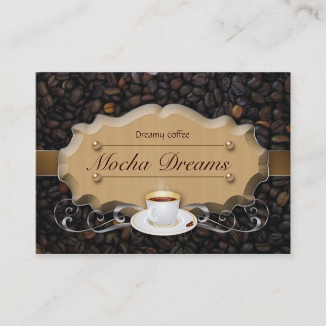 Coffee Business Card Beans 'n Latte Caramel (Front)