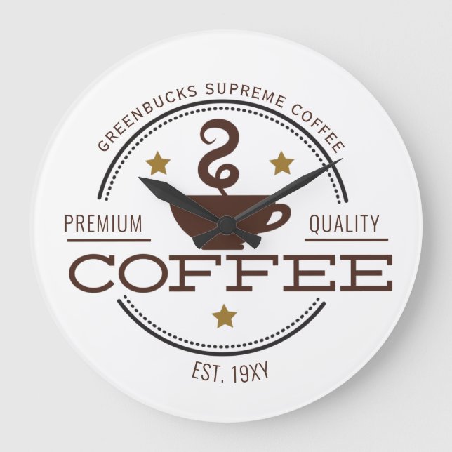 Coffee business logo large clock (Front)