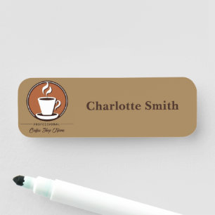 Coffee Business professional cafe espresso shop Name Tag