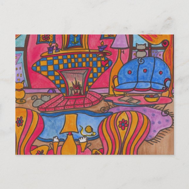 Coffee By The Fire Postcard (Front)