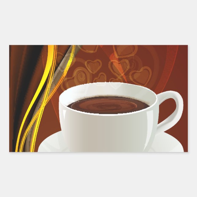 Coffee Cafe Art Rectangular Sticker (Front)
