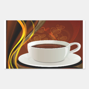Coffee Cafe Art Rectangular Sticker