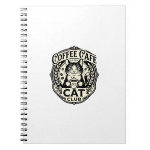 Coffee Cafe Cat Funny Cat Graphic - Coffee Cafe Ca Notebook
