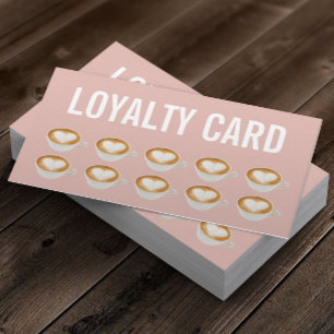 Coffee Cafe Elegant Blush Pink Loyalty Card