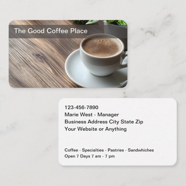 Coffee Cafe Java Restaurant Business Card (Front/Back)