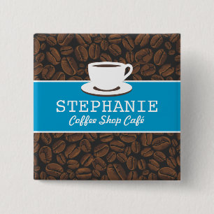 Coffee Café Shop Custom Employee Name Badge