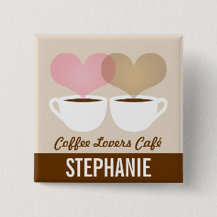 Coffee Café Shop Custom Employee Name Badge