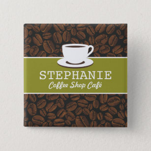 Coffee Café Shop Custom Employee Name Badge