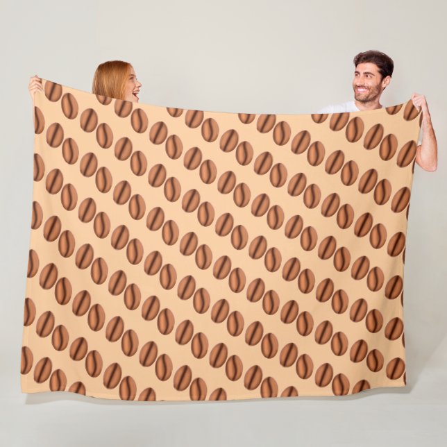 Coffee Caffeine Beans Fleece Blanket (In Situ)