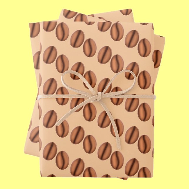 Coffee Caffeine Beans Wrapping Paper Sheet (Creator Uploaded)