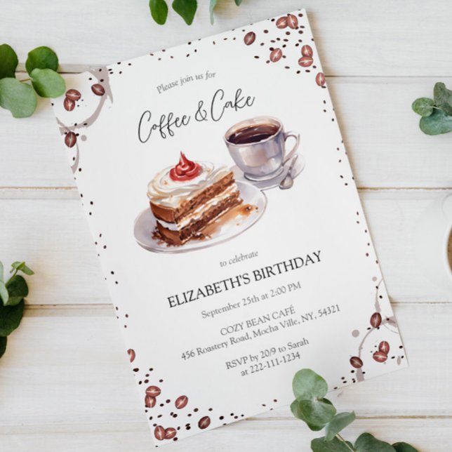 Coffee & Cake Birthday Invitation (Creator Uploaded)